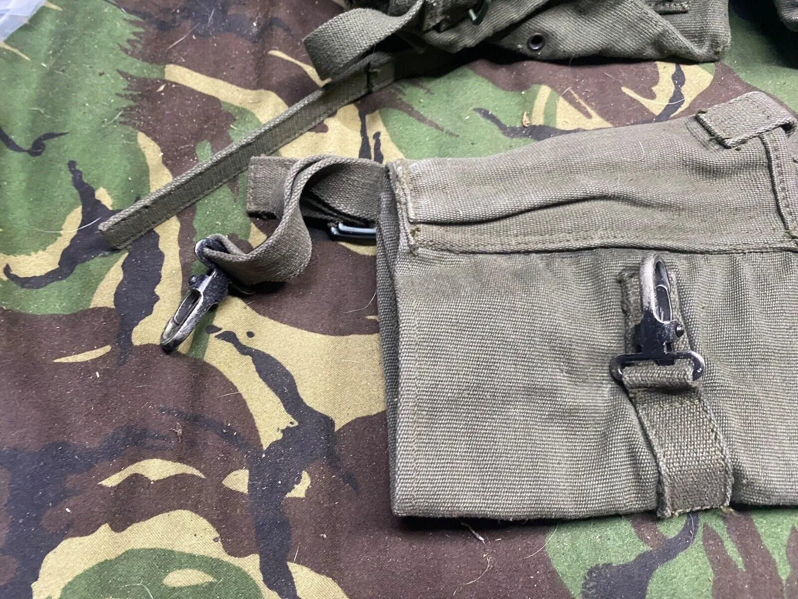 Group of British Army 58 Pattern Webbing Pouches & Poncho Roll