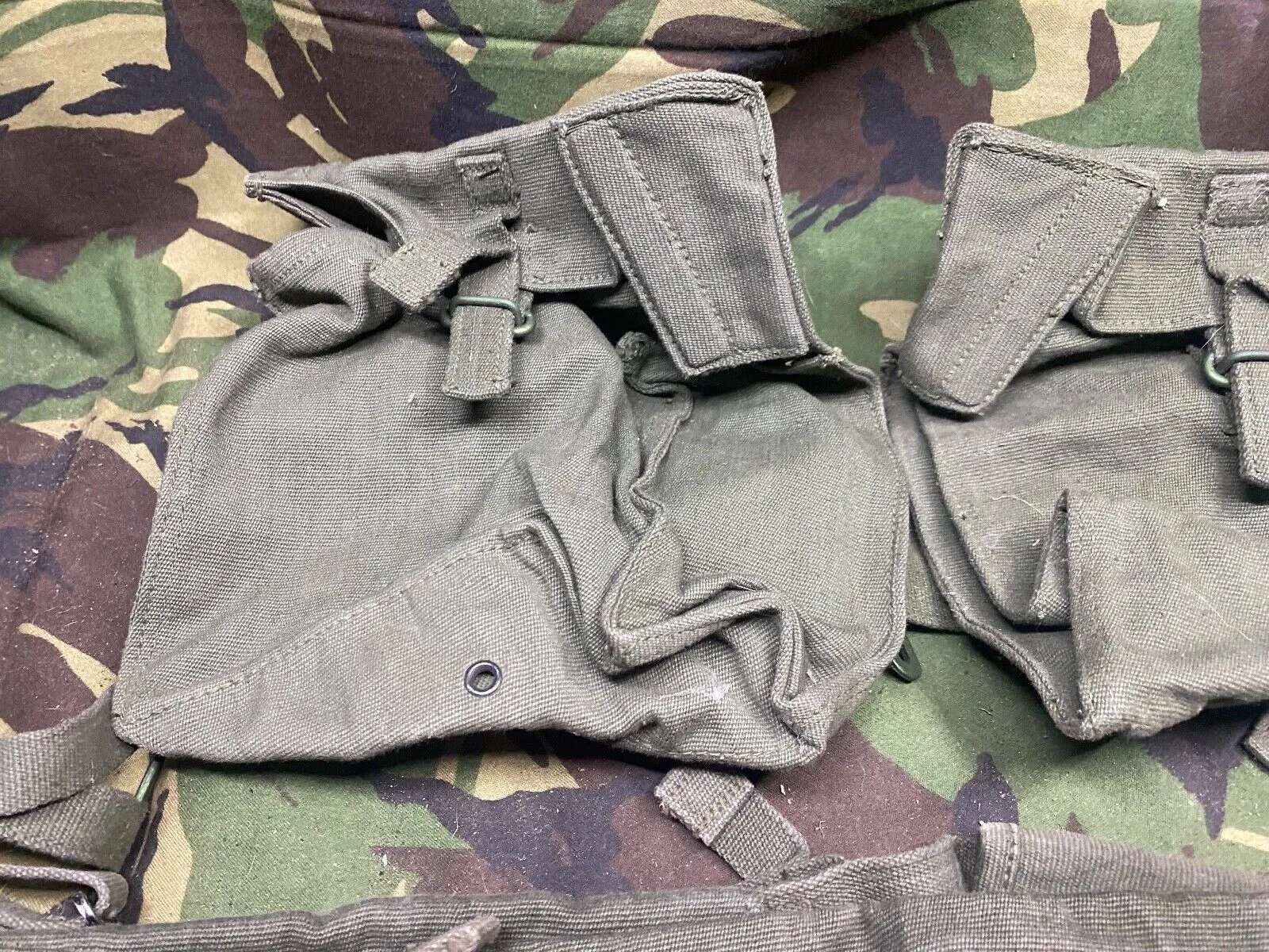 Group of British Army 58 Pattern Webbing Pouches & Poncho Roll