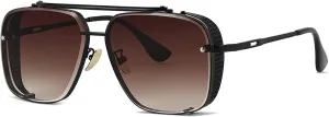 Gtand Fashion Oversized Square Aviator Gradient Sunglasses For Men Vintage Metal Side Shield Steampunk Sun Glasses 64mm