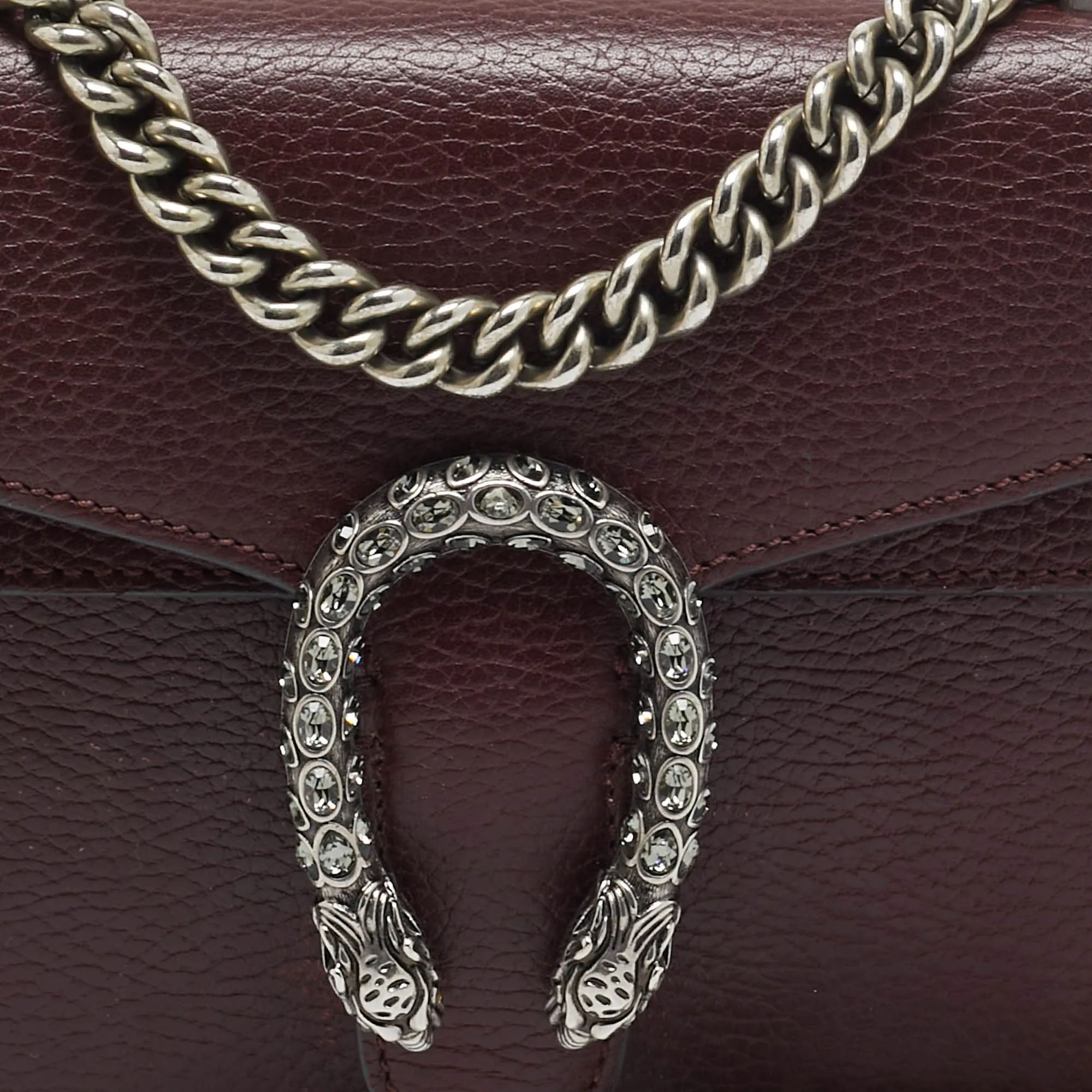 Gucci Burgundy Leather Mini Dionysus Shoulder Bag