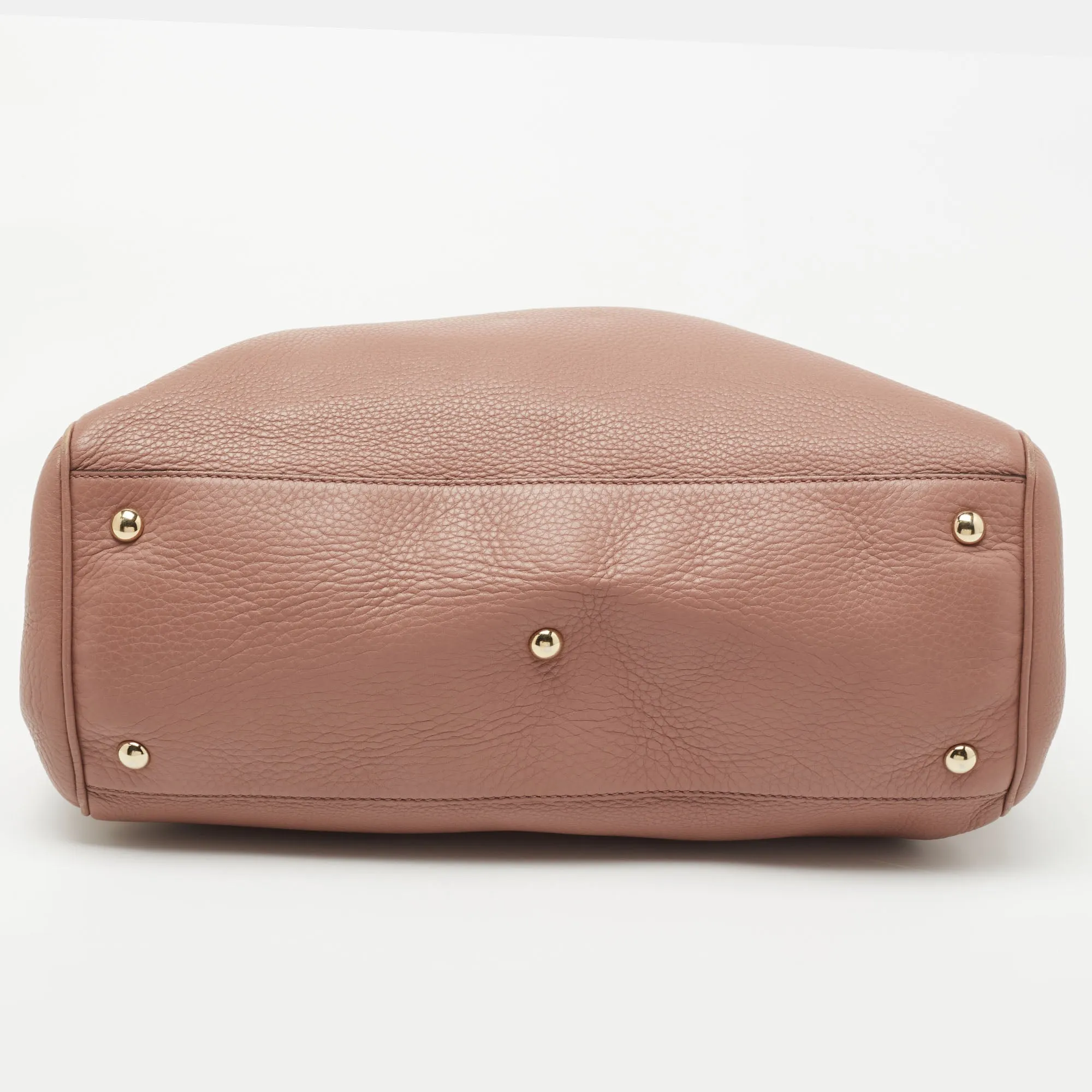 Gucci Dusty Pink Leather Medium Bamboo Shopper Tote