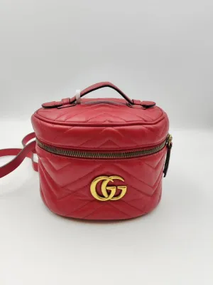 Gucci GG Marmont Red Round Mini Crossbody Bag