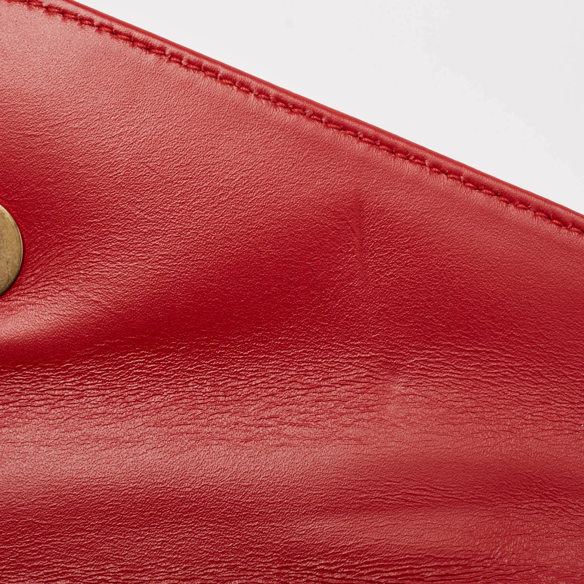 Gucci Red Leather Mini Pearl Queen Margaret Broadway Shoulder Bag