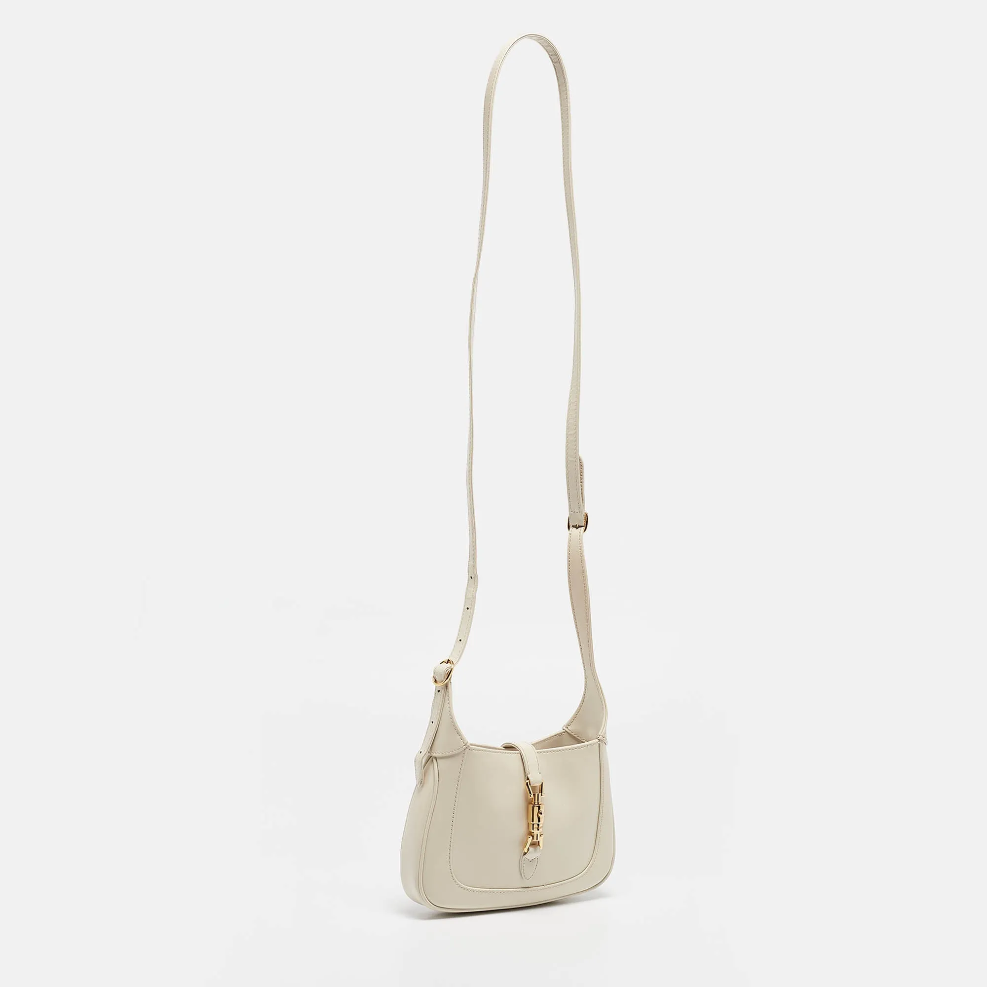 Gucci White Leather Mini 1961 Jackie Shoulder Bag