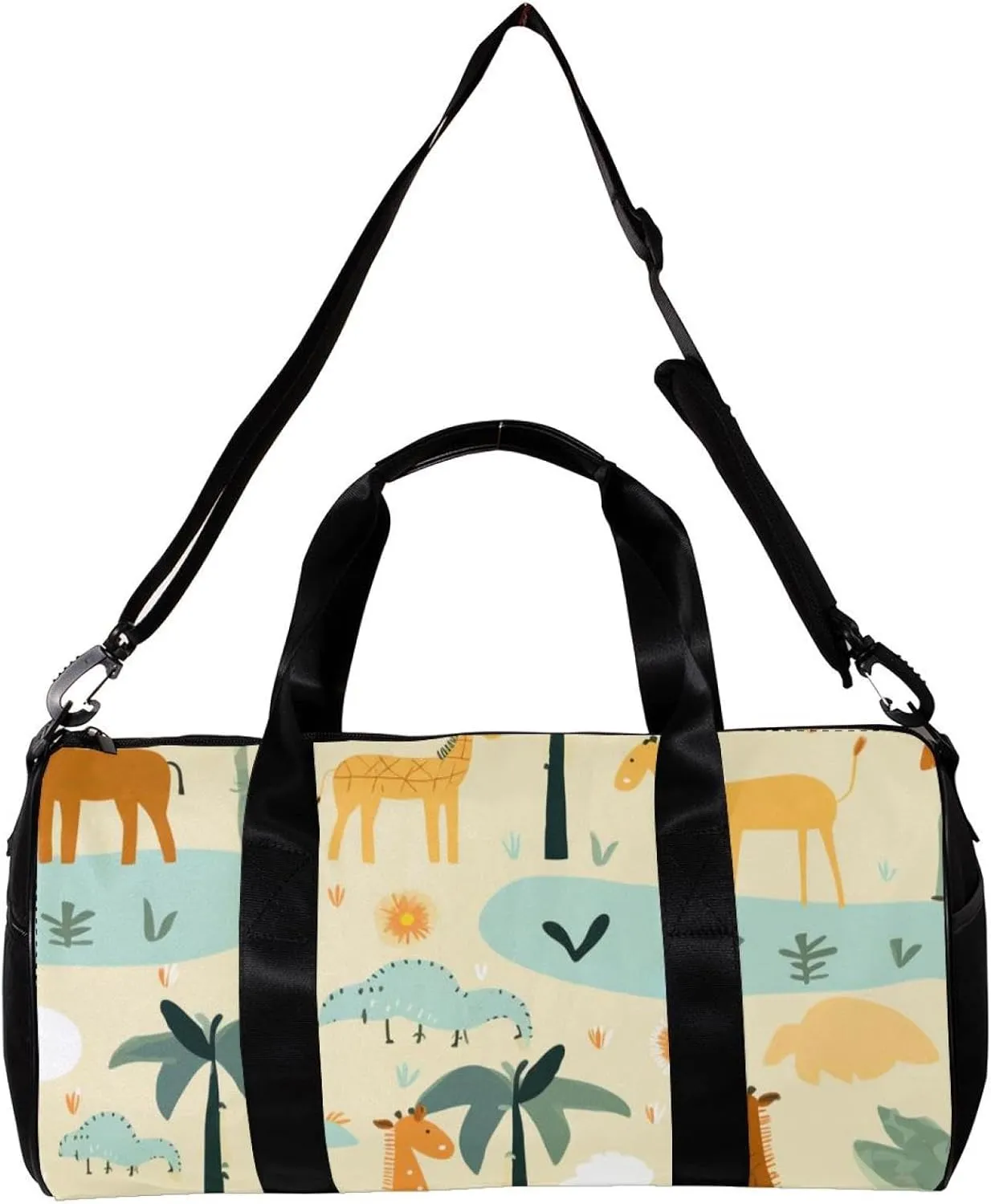 Gym Bags for Men,Travel Duffel Bags for Women,Deer Lion Tree Rhinoceros,Workout Bag