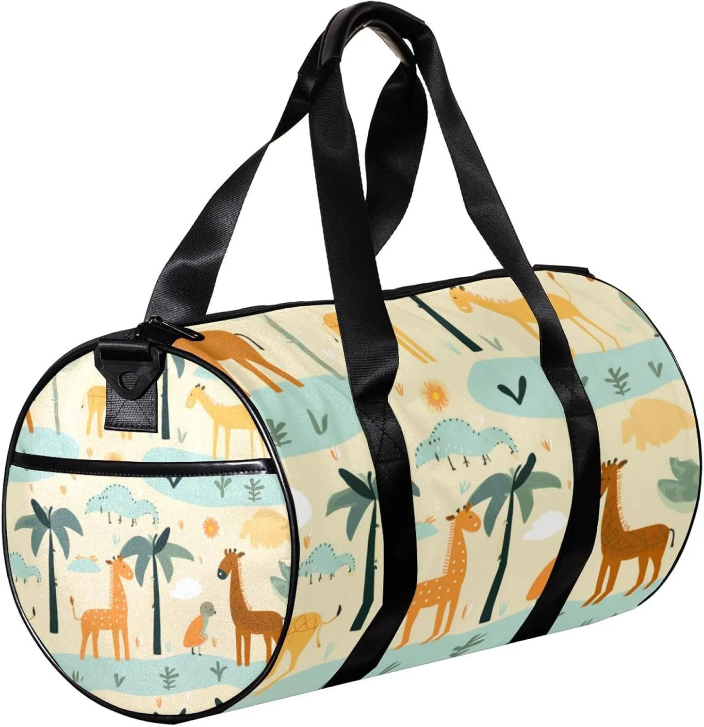 Gym Bags for Men,Travel Duffel Bags for Women,Deer Lion Tree Rhinoceros,Workout Bag