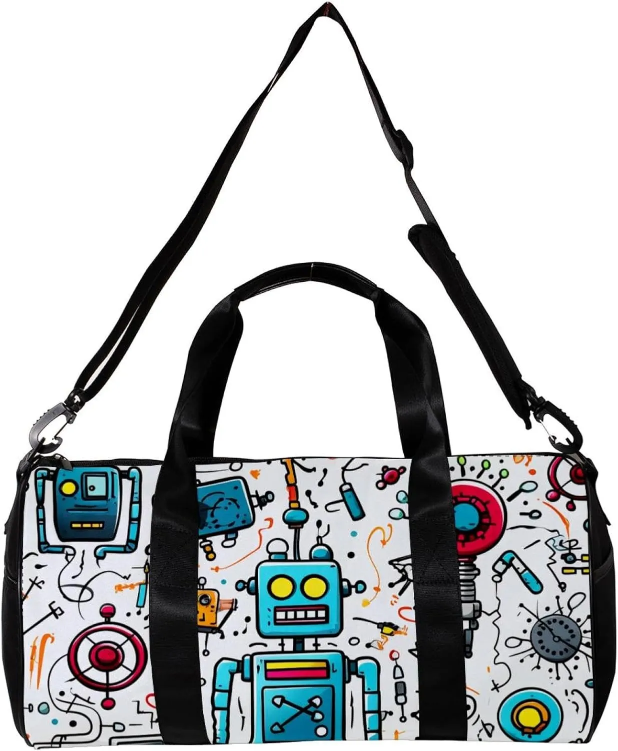 Gym Bags for Men,Travel Duffel Bags for Women,Science and Funny Robots,Workout Bag