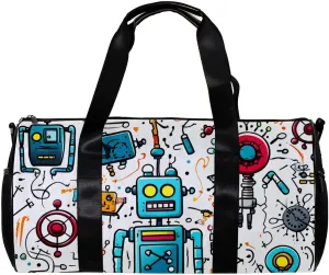 Gym Bags for Men,Travel Duffel Bags for Women,Science and Funny Robots,Workout Bag