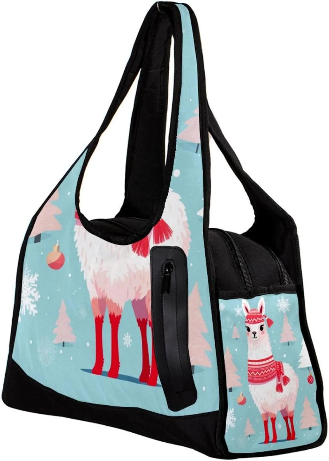 Gym Bags for Men,Travel Duffel Bags for Women,White Camel with Christmas Red Scarf,Workout Bag