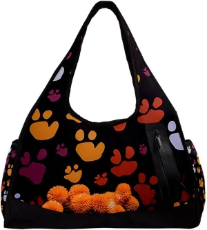 Gym Bags for Women,Duffle Bag for Travel,Bones and Paw Print,Gym Bag for Men