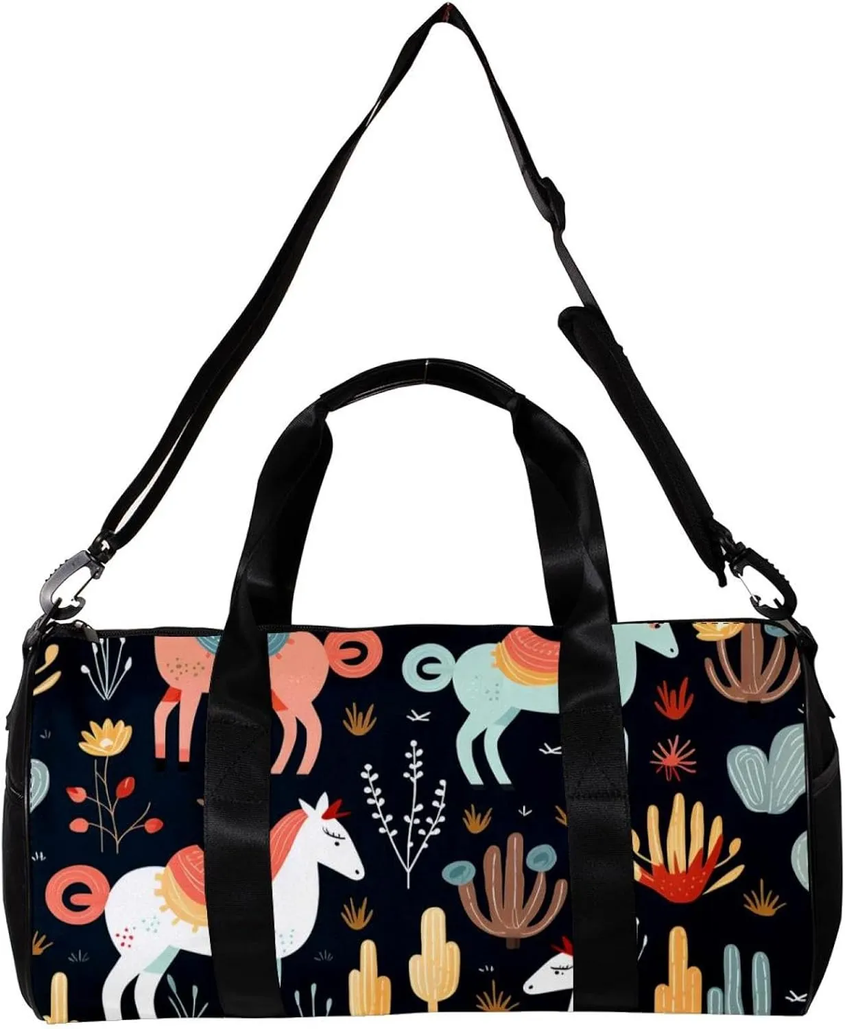 Gym Bags for Women,Duffle Bag for Travel,Cactus Funny Llama,Gym Bag for Men