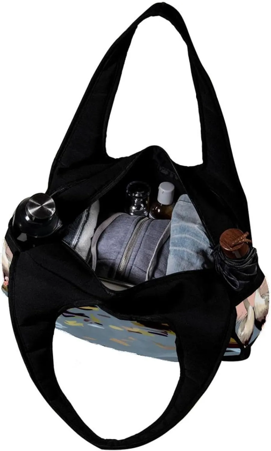 Gym Bags for Women,Duffle Bag for Travel,Couple Flower Goose,Gym Bag for Men