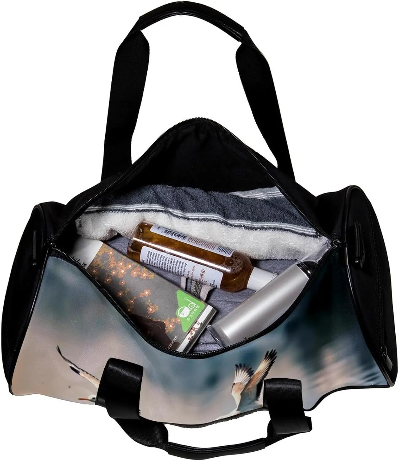 Gym Bags for Women,Duffle Bag for Travel,Crane Portrait,Gym Bag for Men