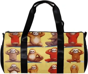 Gym Bags for Women,Duffle Bag for Travel,Exercise Funny Sloth Yoga,Gym Bag for Men