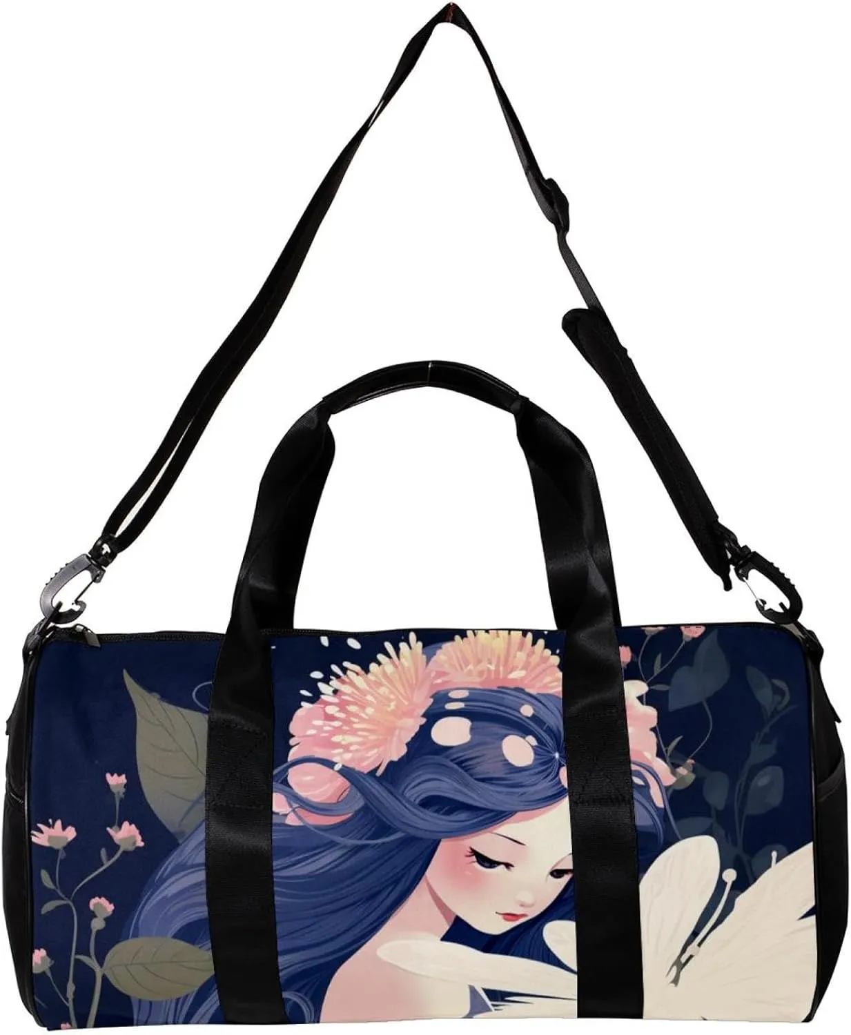 Gym Bags for Women,Duffle Bag for Travel,Fantasy Flower Flower Girl,Gym Bag for Men