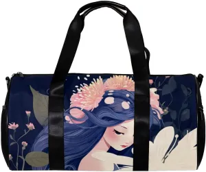 Gym Bags for Women,Duffle Bag for Travel,Fantasy Flower Flower Girl,Gym Bag for Men