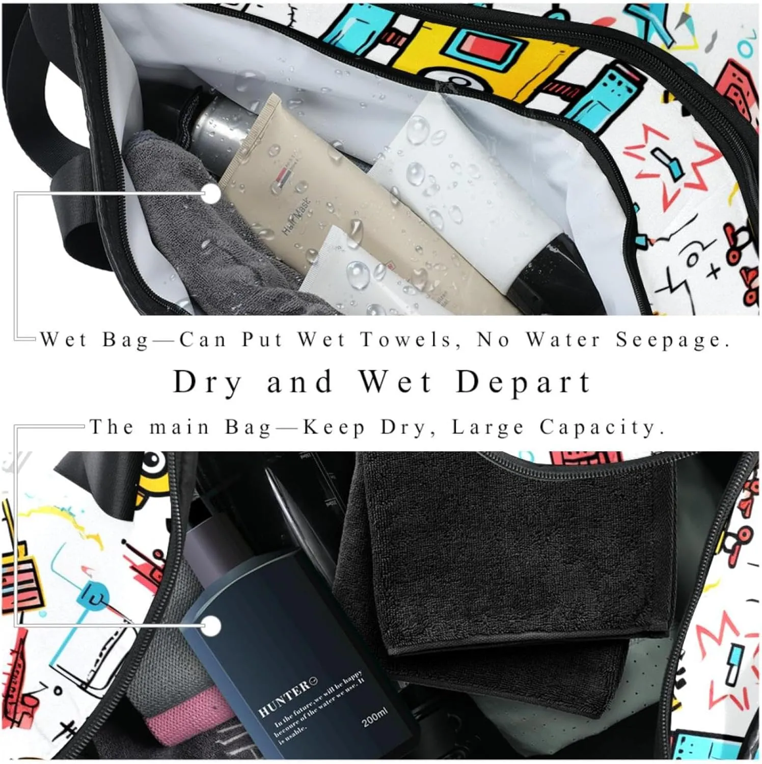 Gym Bags for Women,Duffle Bag for Travel,Science and Funny Robots,Gym Bag for Men