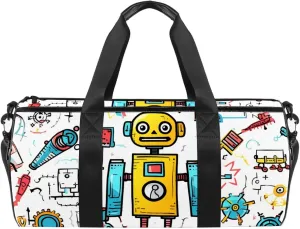 Gym Bags for Women,Duffle Bag for Travel,Science and Funny Robots,Gym Bag for Men