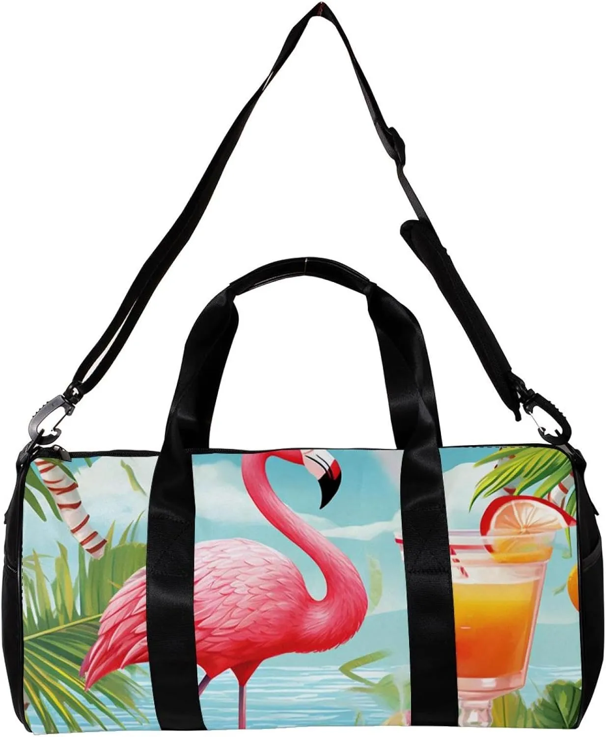 Gym Bags for Women,Duffle Bag for Travel,Tropical Juice Flamingo Party,Gym Bag for Men