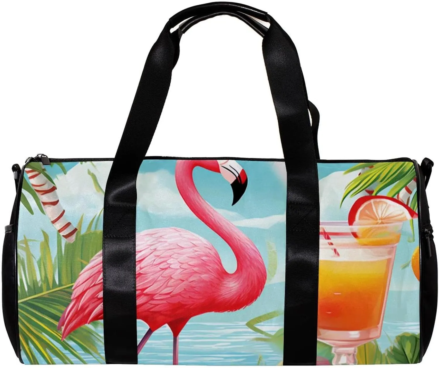 Gym Bags for Women,Duffle Bag for Travel,Tropical Juice Flamingo Party,Gym Bag for Men