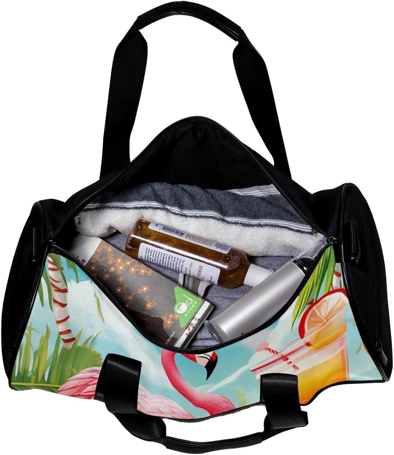 Gym Bags for Women,Duffle Bag for Travel,Tropical Juice Flamingo Party,Gym Bag for Men