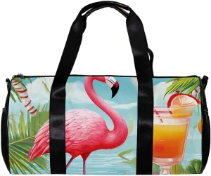 Gym Bags for Women,Duffle Bag for Travel,Tropical Juice Flamingo Party,Gym Bag for Men