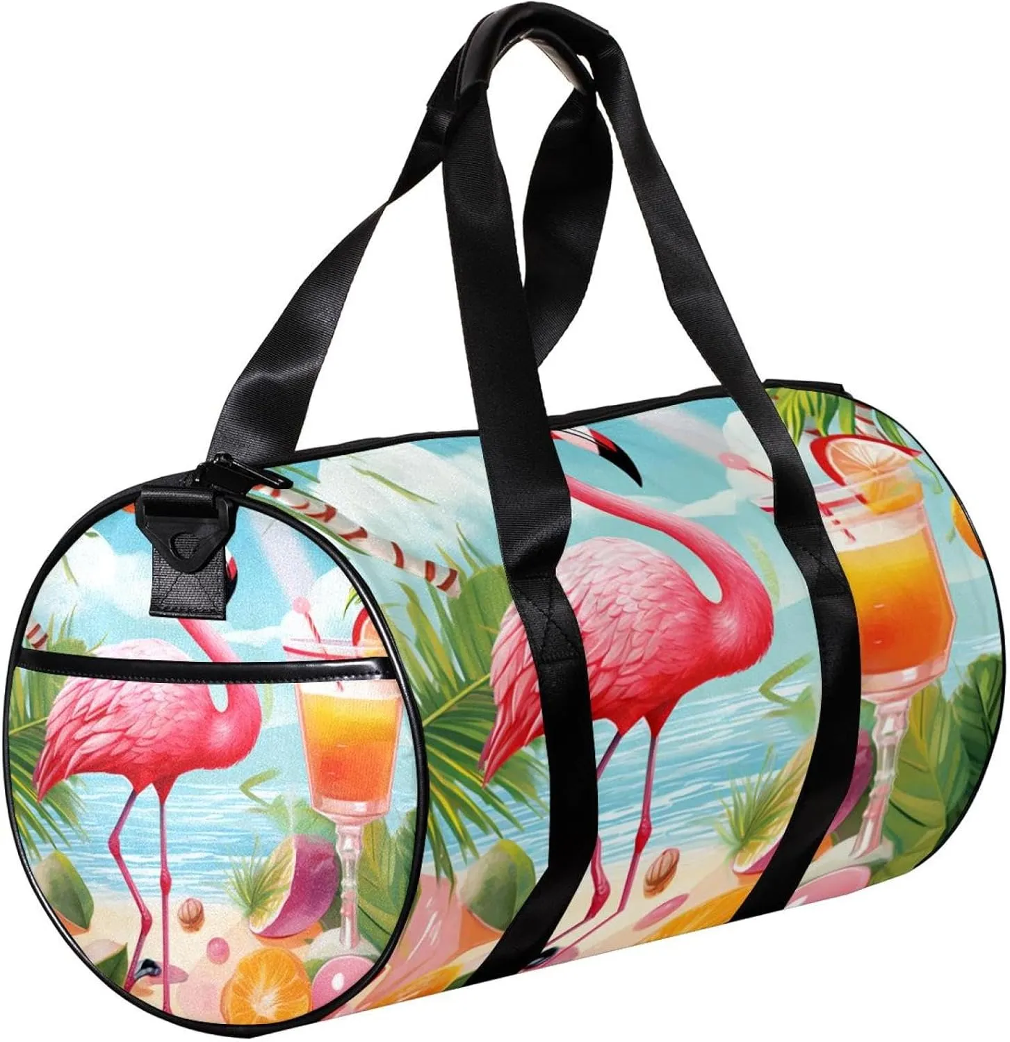 Gym Bags for Women,Duffle Bag for Travel,Tropical Juice Flamingo Party,Gym Bag for Men