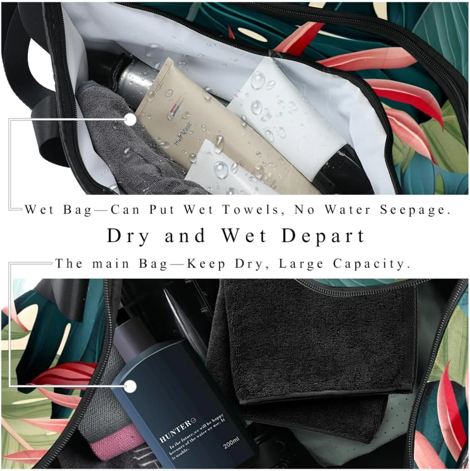 Gym Bags for Women,Duffle Bag for Travel,Tropical Levaes,Gym Bag for Men