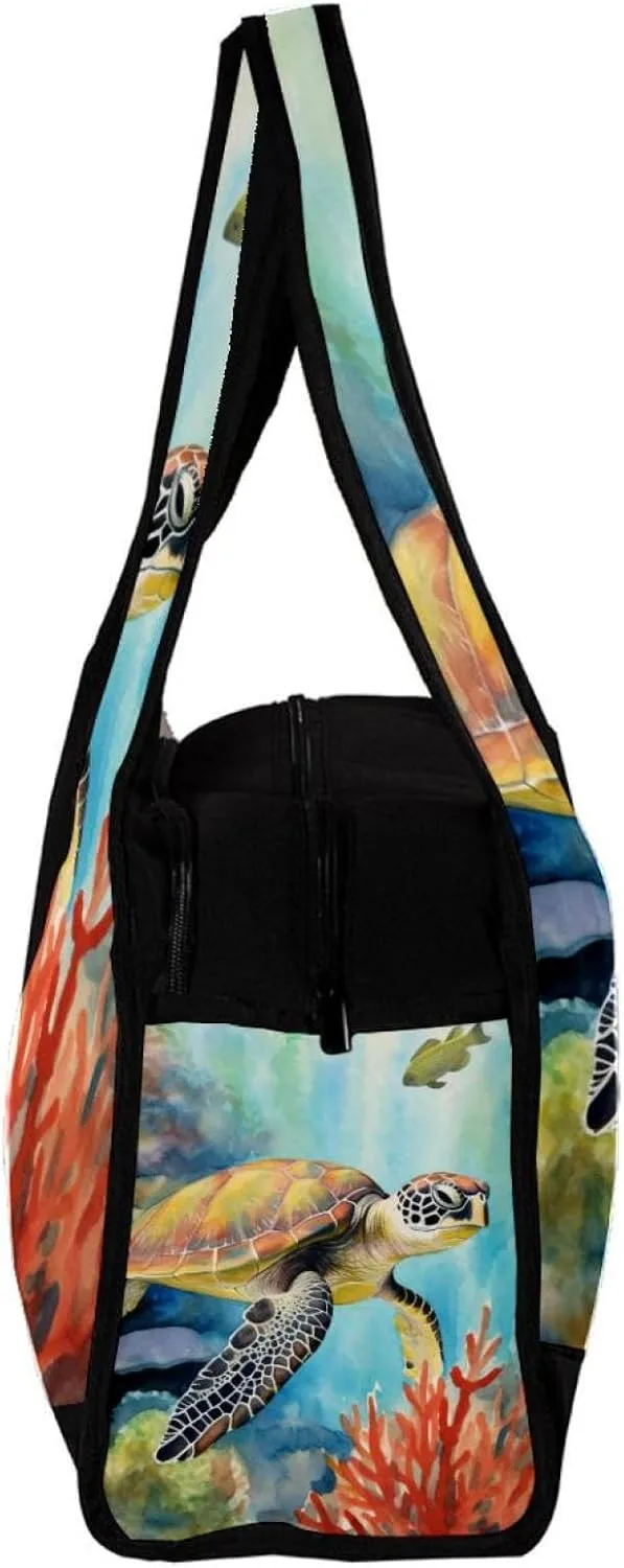 Gym Bags for Women,Duffle Bag for Travel,Underwater Animal Sea Turtle,Gym Bag for Men