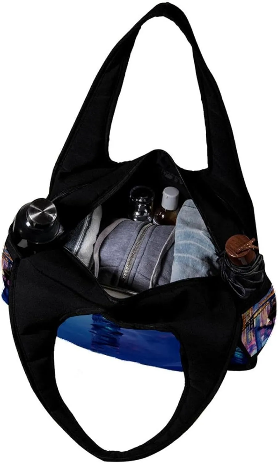 Gym Bags for Women,Duffle Bag for Travel,Urban Cityscape Bridge Office Buildings,Gym Bag for Men
