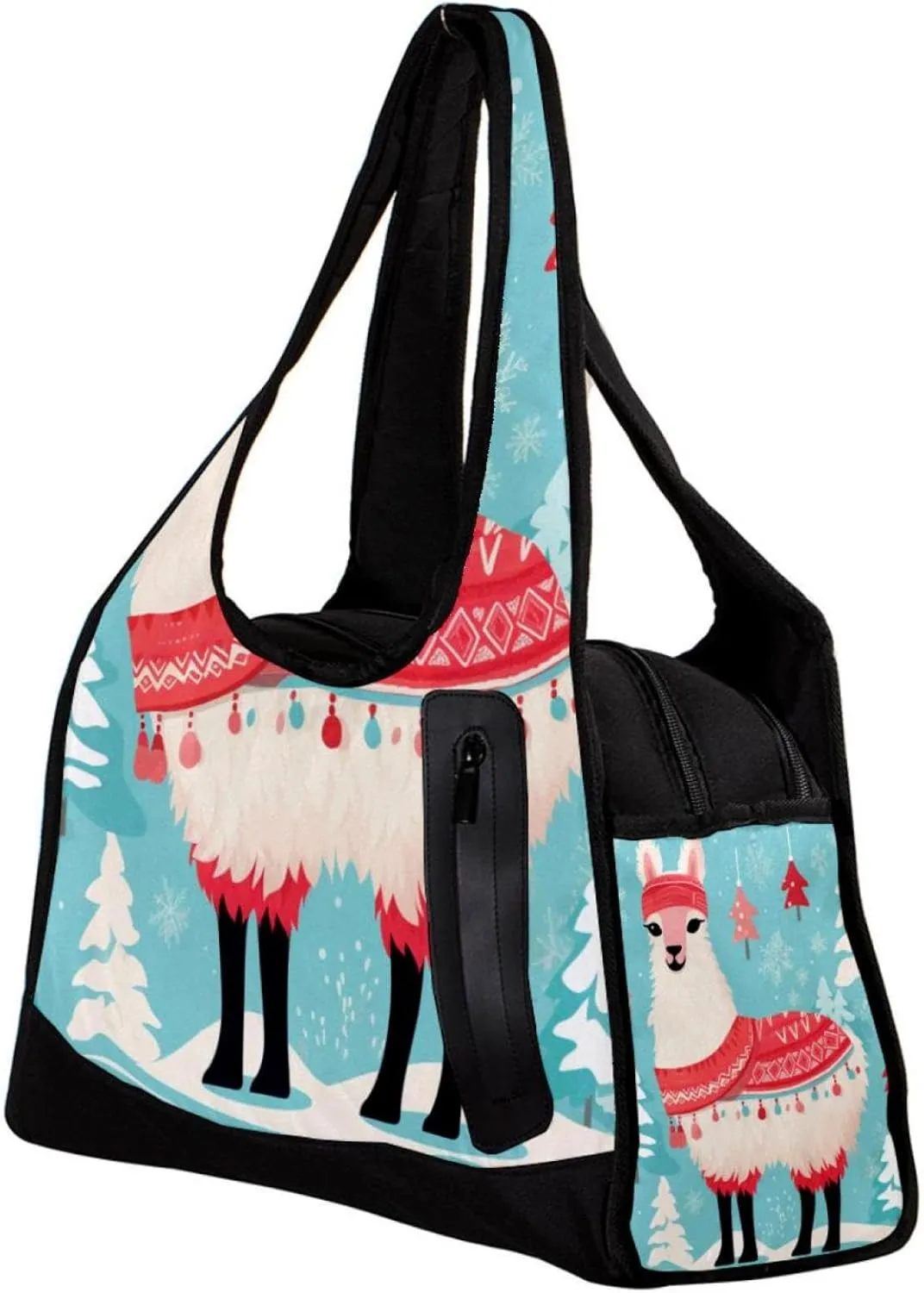 Gym Bags for Women,Duffle Bag for Travel,White Camel with Christmas Red Scarf,Gym Bag for Men