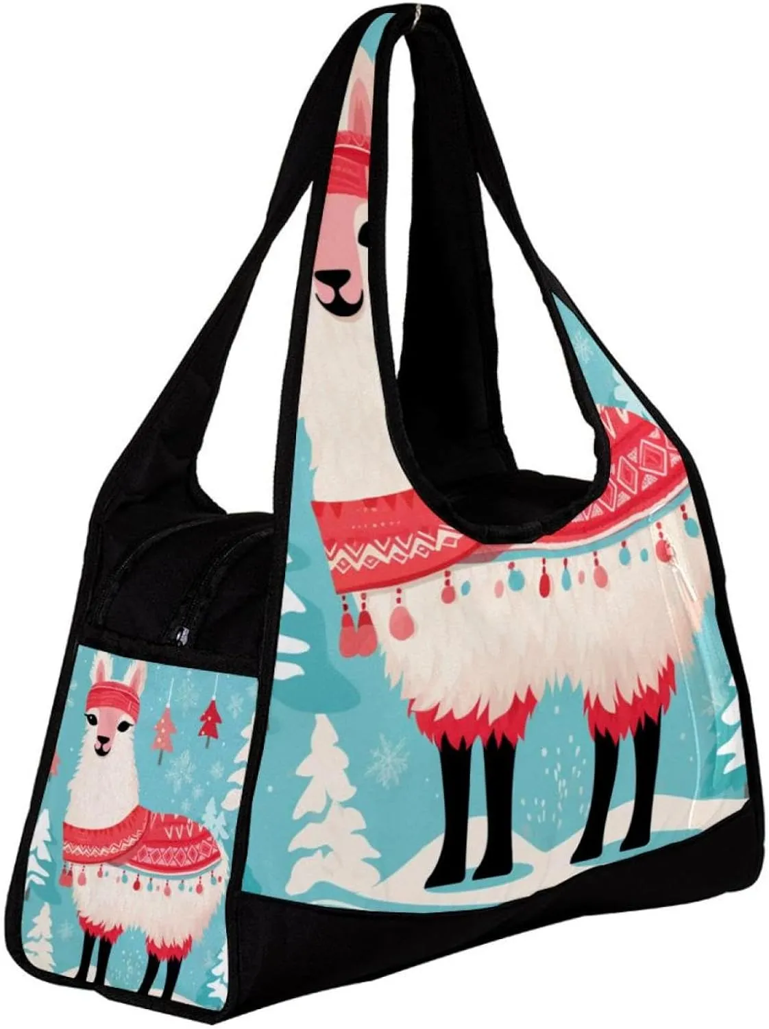 Gym Bags for Women,Duffle Bag for Travel,White Camel with Christmas Red Scarf,Gym Bag for Men