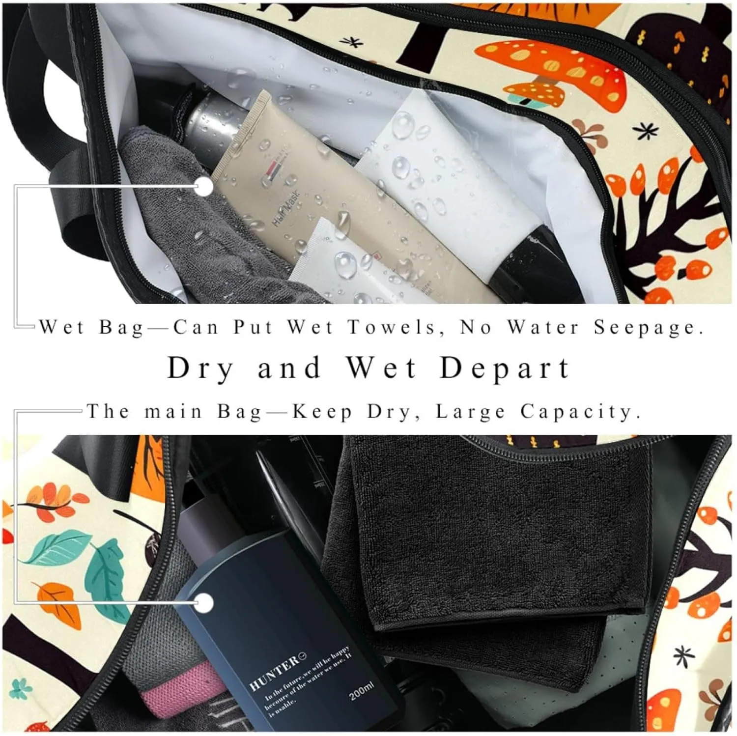 Gym Bags for Women,Duffle Bag for Travel,Woodland Bird Plant,Gym Bag for Men