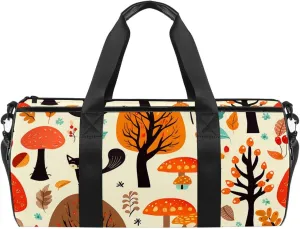 Gym Bags for Women,Duffle Bag for Travel,Woodland Bird Plant,Gym Bag for Men