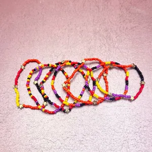 Halloween Colorful Beaded Bracelet Stack
