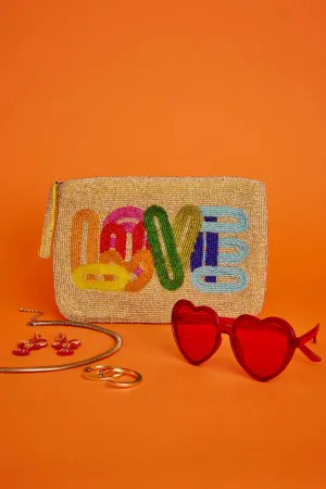 Hand Beaded Clutch - Love