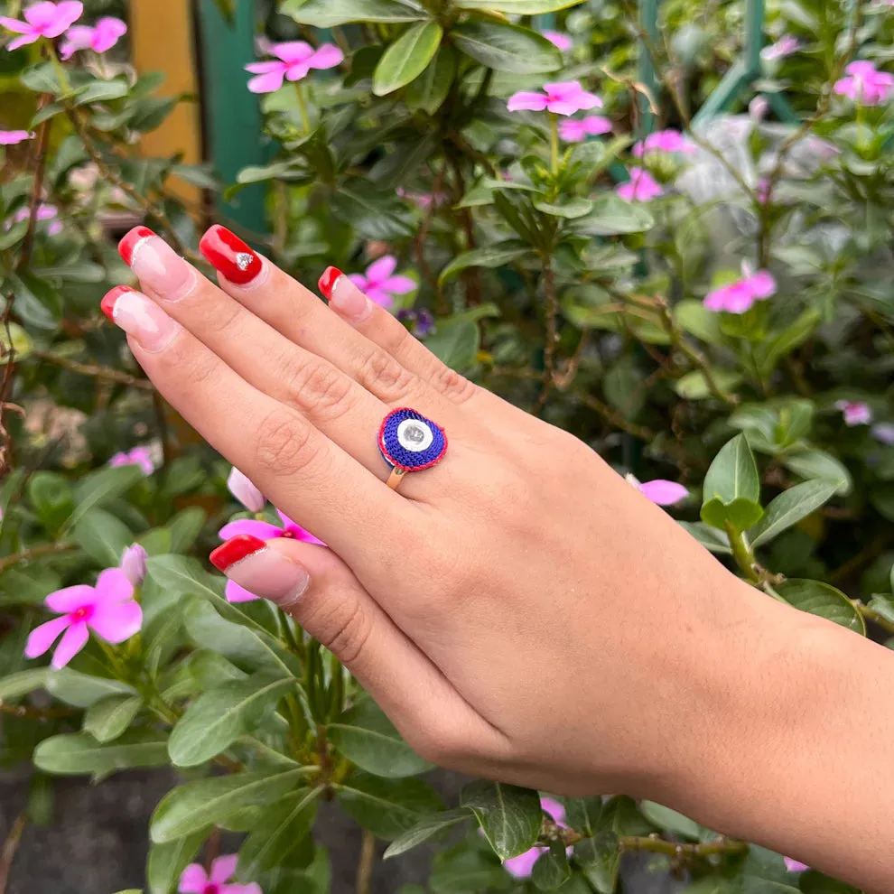 Hand Emroidered Beaded Rings