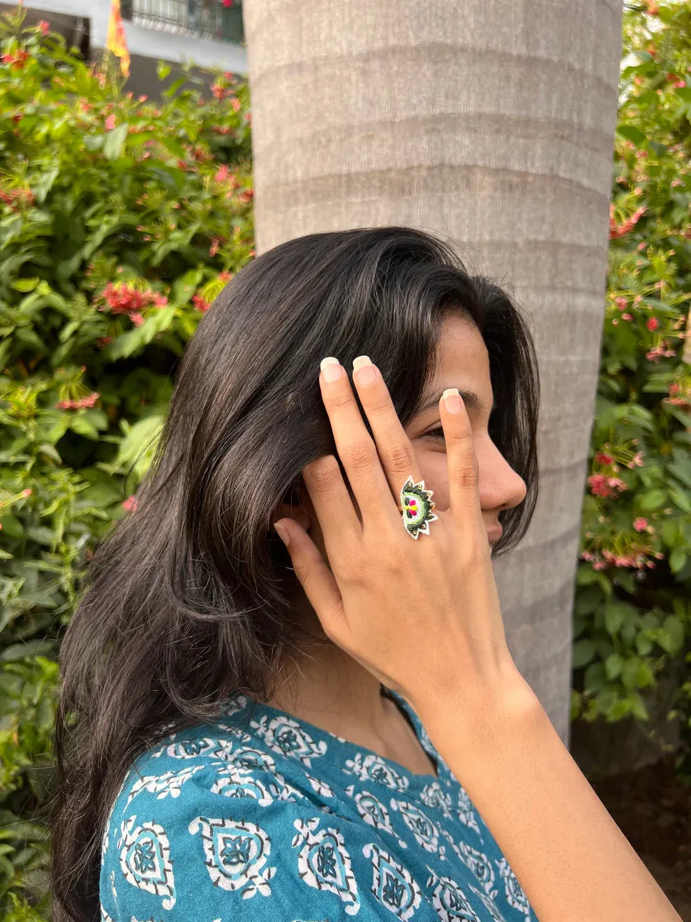 Hand Emroidered Beaded Rings