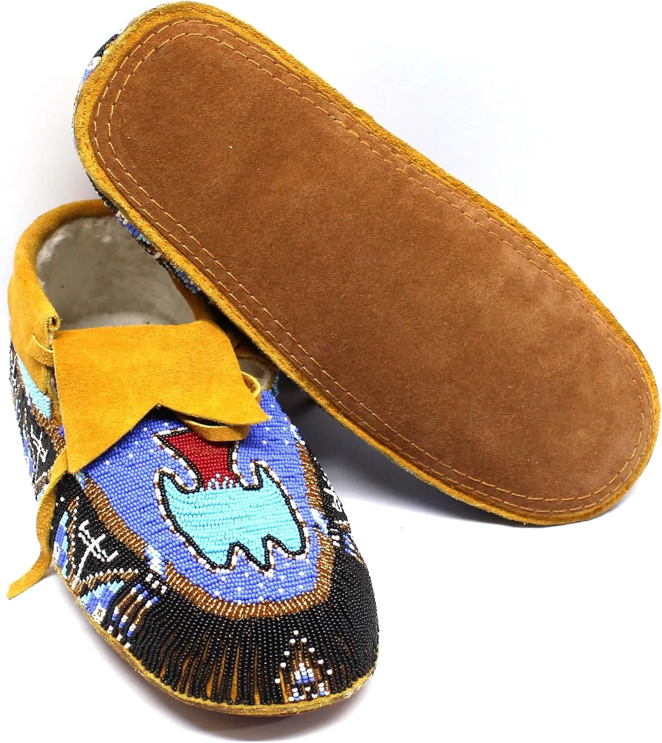 Handmade Beaded Moccasin, Inspired by Native American Style Handicraft Beaded Women Leather Moccasin, Driving Mocs - Comfortable and Stylish Shoes.