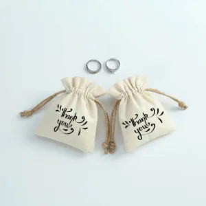 Handmakers Canvas Drawstring bag | Thank you Print Gift Bags Set of 20