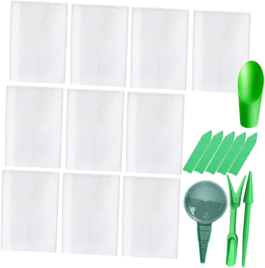 Happyyami Garden Bags to Grow Vegetables 209pcs Plant Growing Bags Non-Woven Nursery Supplies Set
