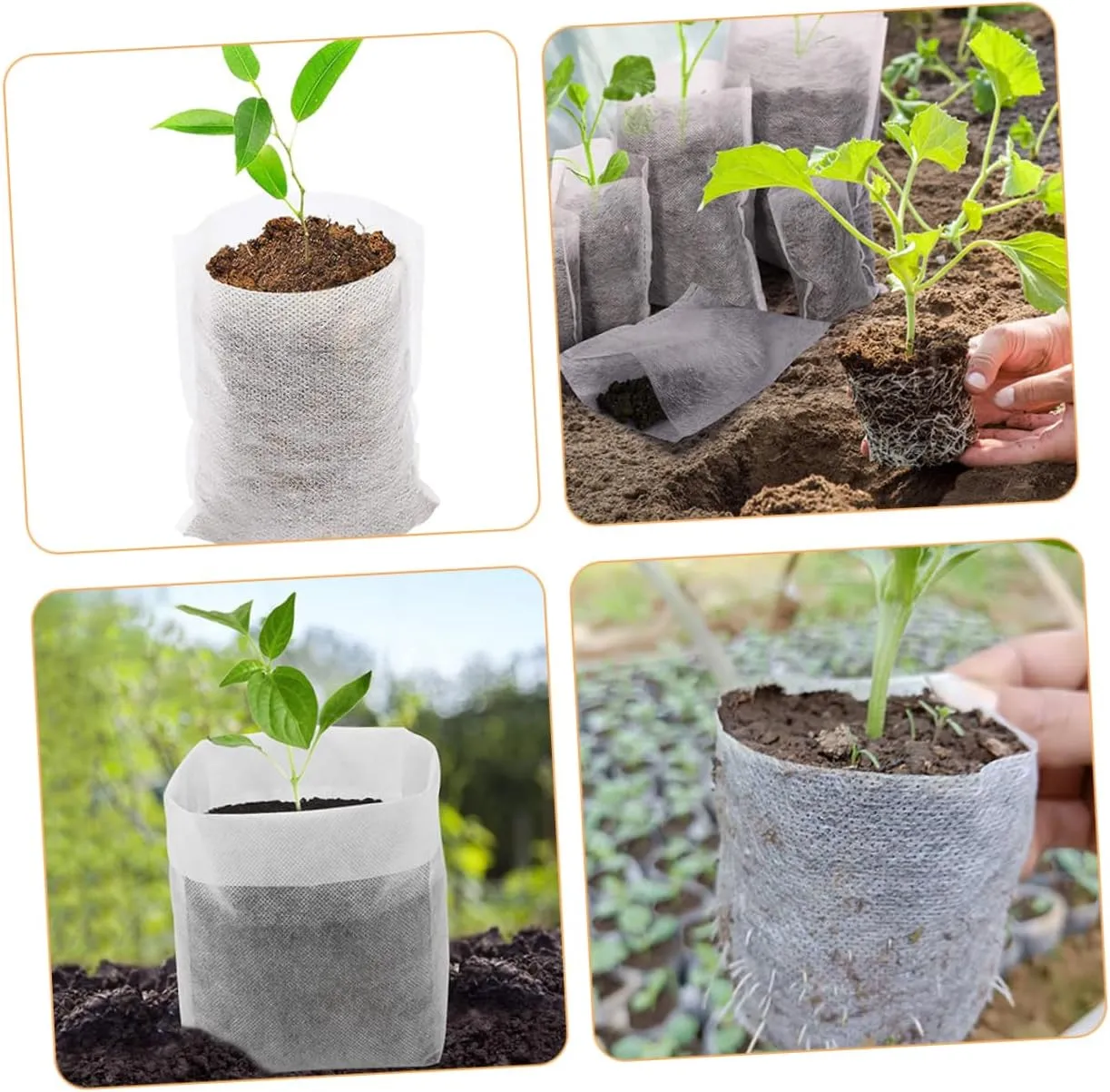 Happyyami Garden Bags to Grow Vegetables 209pcs Plant Growing Bags Non-Woven Nursery Supplies Set