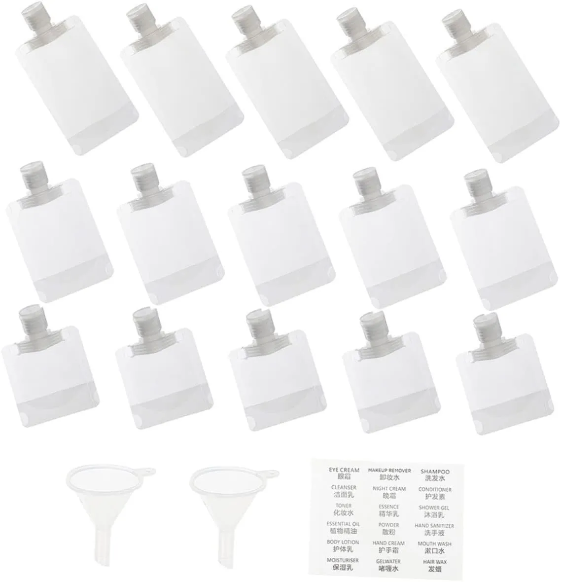 Happyyami Travel Toiletry Bag 18pcs Squeeze Pouches Essential Oil Travel Case Portable Emulsion Packing Bags