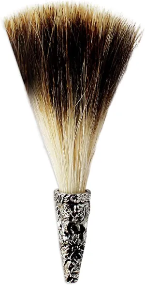 Hat Pin Gamsbart Brush with Engraved Deer by E.H.G | Metal Medallion Edelweiss Hat Pin