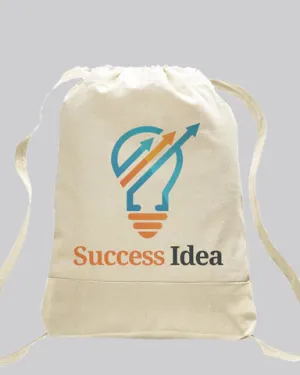 Heavy Canvas Customized Drawstring Bags / Printed Canvas Drawstring Backpack