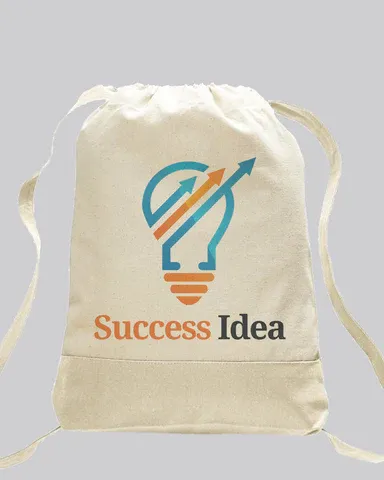 Heavy Canvas Customized Drawstring Bags / Printed Canvas Drawstring Backpack