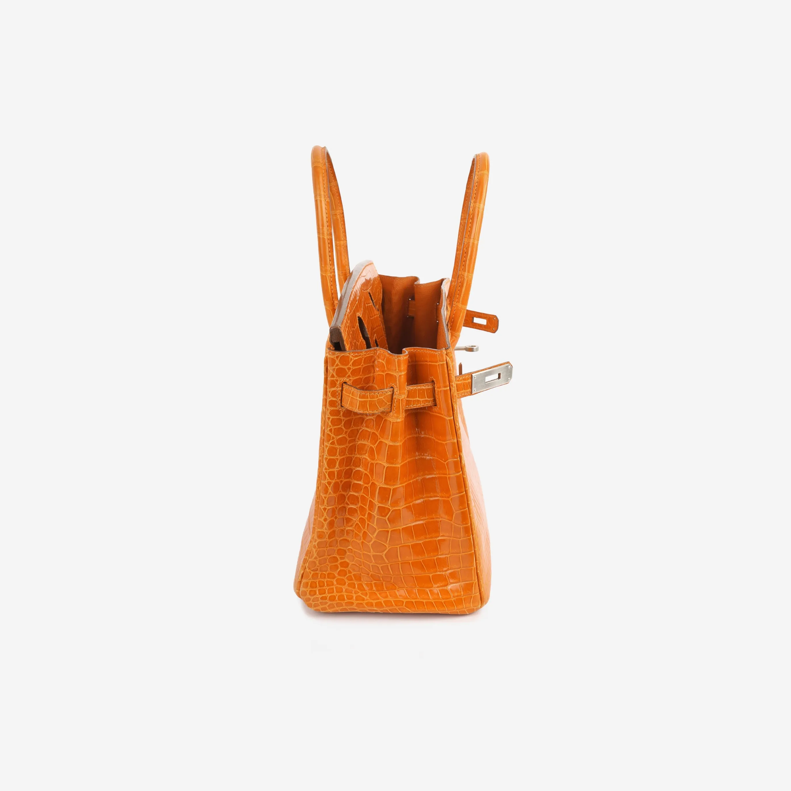 Hermes Birkin 30 - Orange Porosus Crocodile Lisse