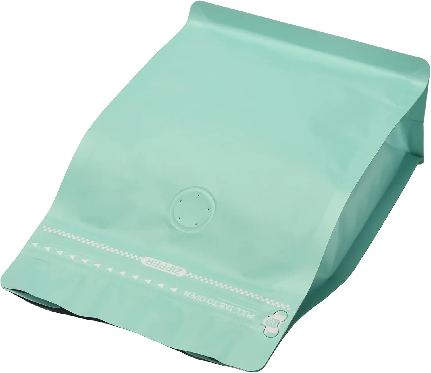 High Barrier Foil Coffee Bags with Degassing Valve, Resealable Coffee Pouches with Air Release Valve, Flat Bottom & Pull Tab Zipper, Matt Green Blue (50, 16oz/1lb/500gm)