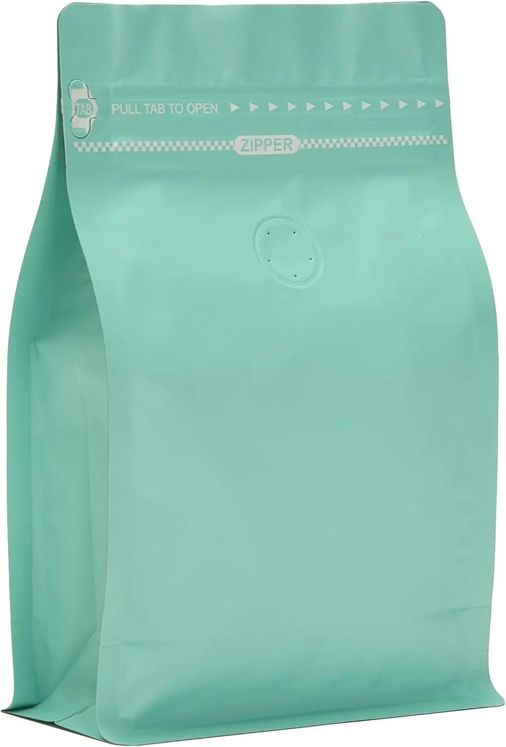 High Barrier Foil Coffee Bags with Degassing Valve, Resealable Coffee Pouches with Air Release Valve, Flat Bottom & Pull Tab Zipper, Matt Green Blue (50, 16oz/1lb/500gm)