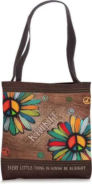 Hippie Soul Personalized Leather Pattern Print Tote Bag Tote Bag